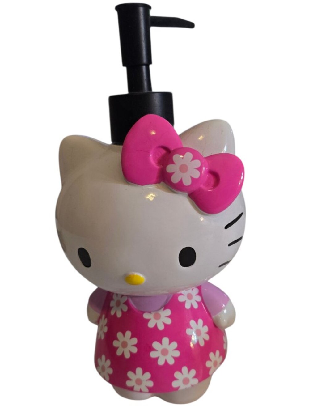 Hello Kitty Ceramic Soap Dispenser Pink Daisy Dress Sanrio Bathroom Decor